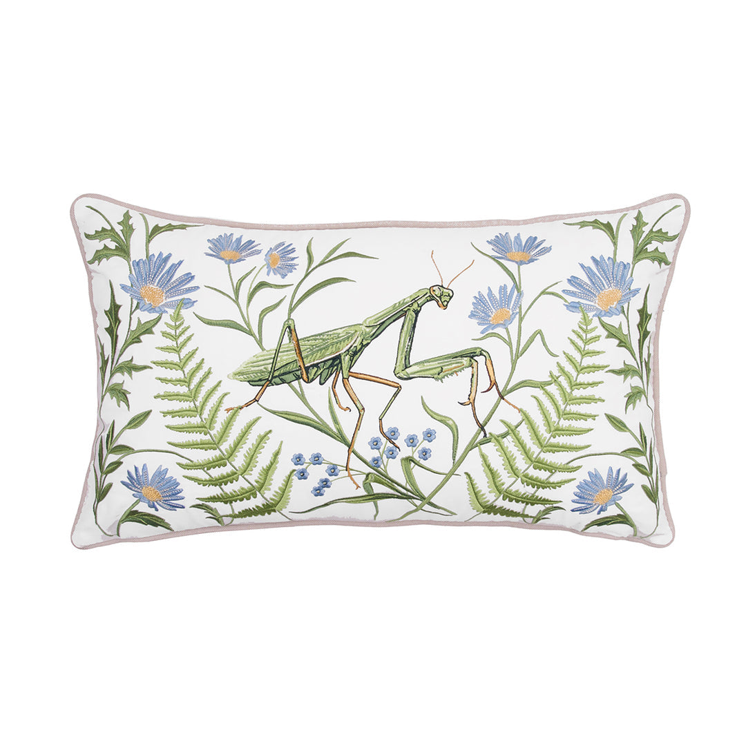 Garden Mantis Indoor Outdoor Pillow, 12x21"