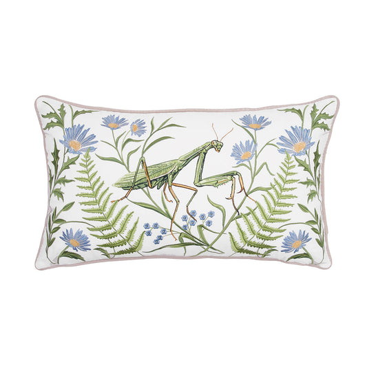 Garden Mantis Indoor Outdoor Pillow, 12x21"