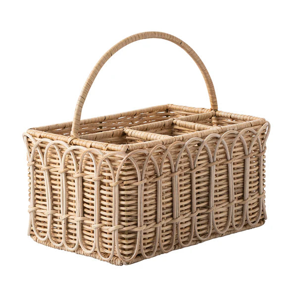 Provence Rattan Silverware Caddy