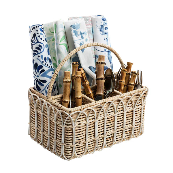 Provence Rattan Silverware Caddy