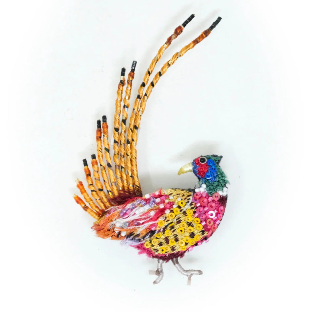 Ring Necked Pheasant Brooch Pin