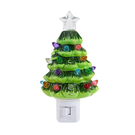 Roman Inc 6in Ceramic Tree Night Light