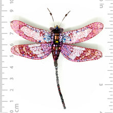 Load image into Gallery viewer, Roseate Skimmer Dragonfly Brooch Pin
