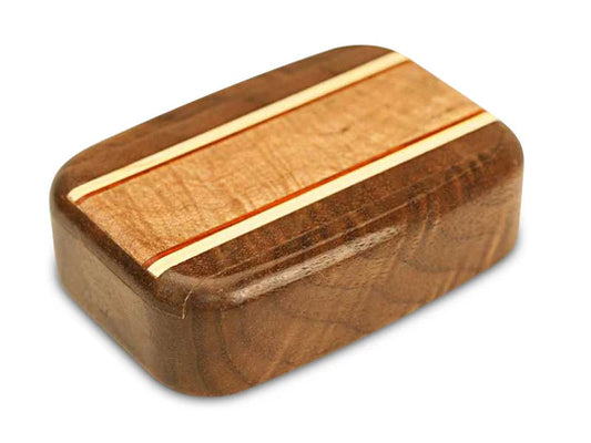 3" Med Wide Walnut Box - Burl Maple