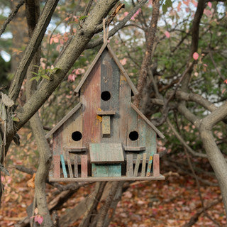 Brown/Green Three Entry Birdhouse