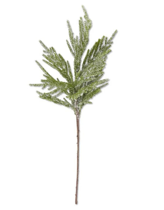 33" Icy Glittered Norfolk Pine Branch