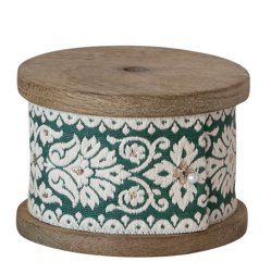 6 Yard 1-3/4"W Cotton & Fabric Jacquard Ribbon on Wood Spool