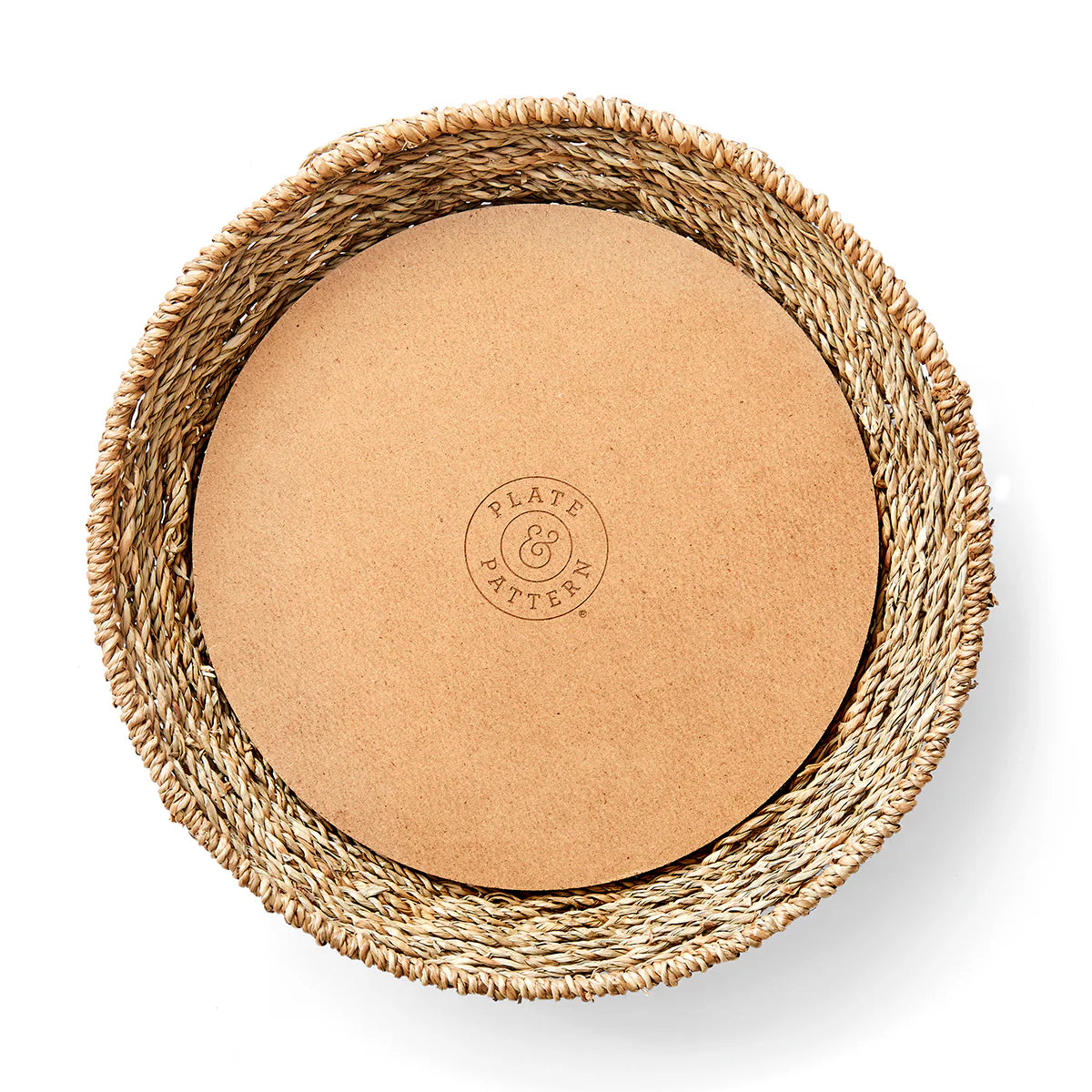 Set/4 Woven Seagrass Plates- w/ 20" White Liners