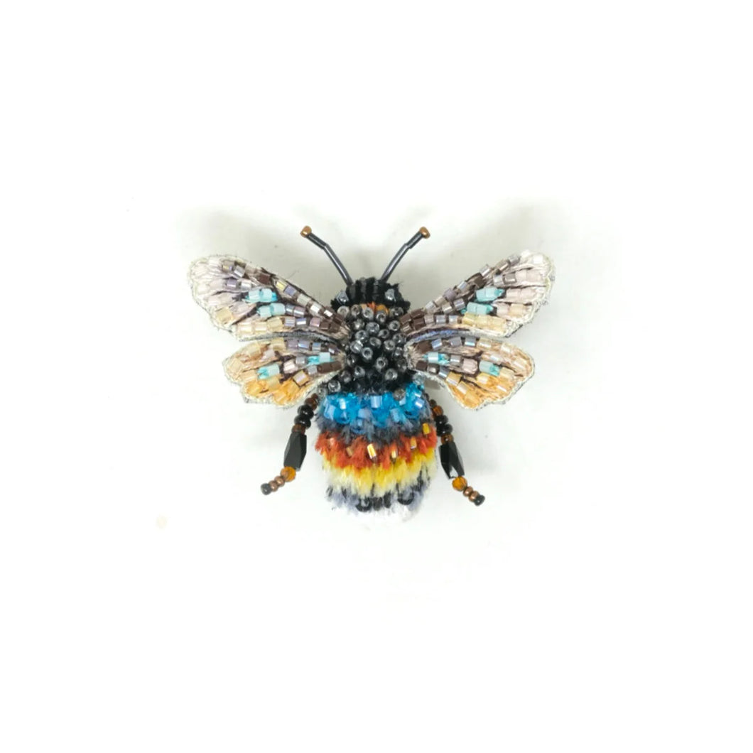 Striped Bee Brooch Pin