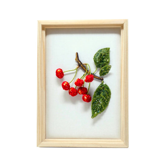 Sweet Cherry Beaded Art