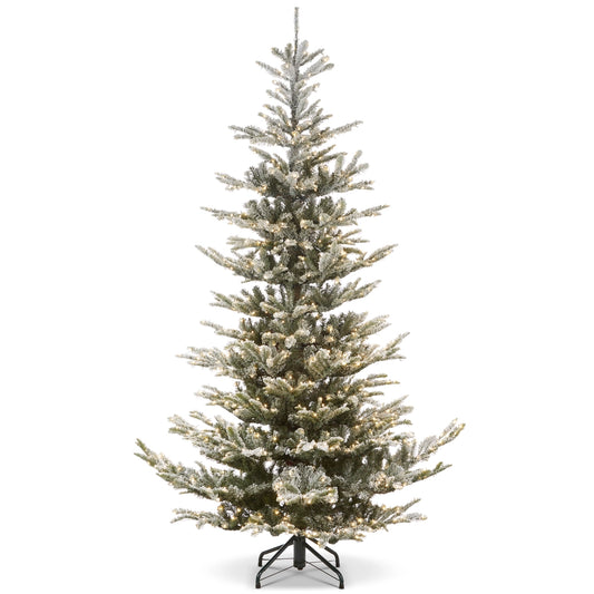 9' Snowy Norwegian Spruce with Brilliant Color Change LED