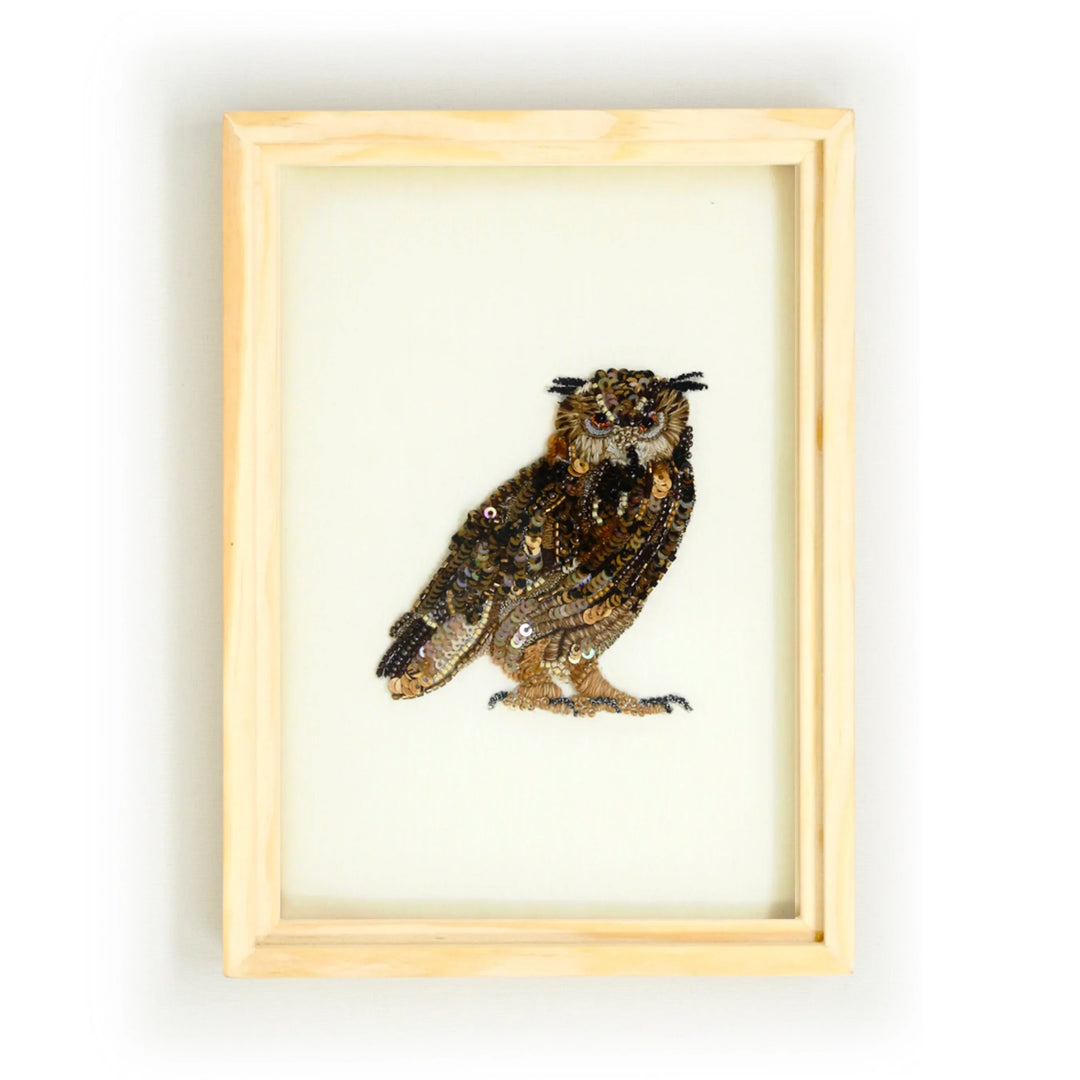 Eurasian Eagle Owl Beaded Art