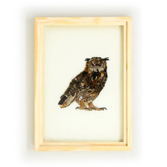 Eurasian Eagle Owl Beaded Art