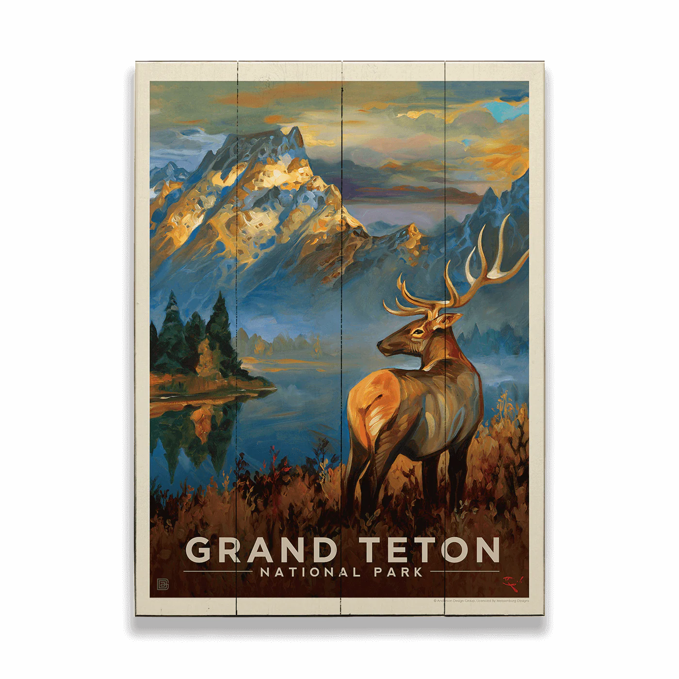28x38 Grand Teton NP: Sunrise Elk