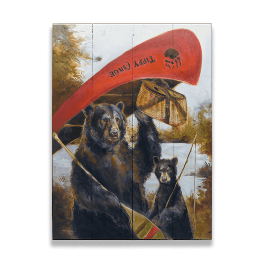 Tippy Canoe Bear & Cub, 23x31
