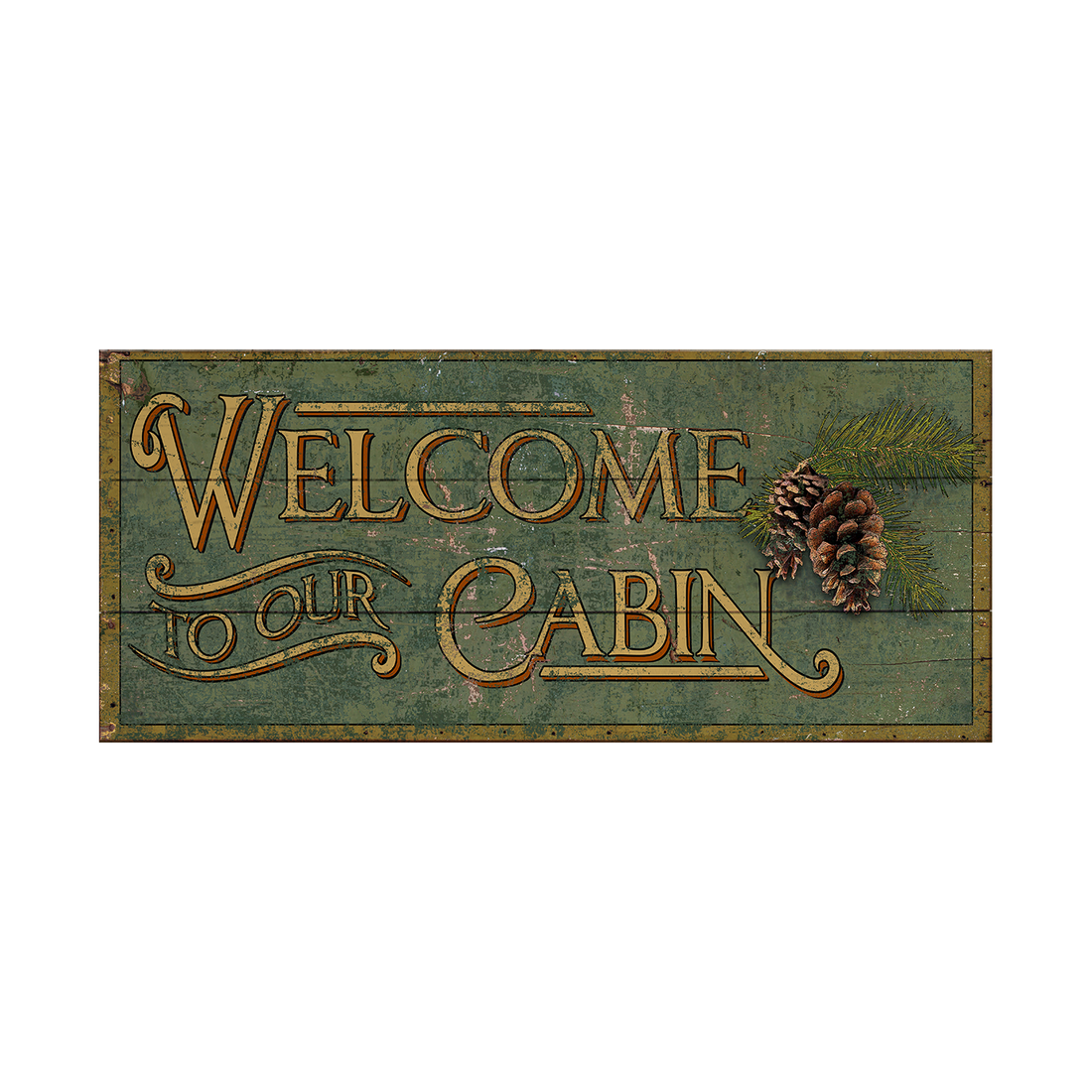 Cabin Welcome, 36x14