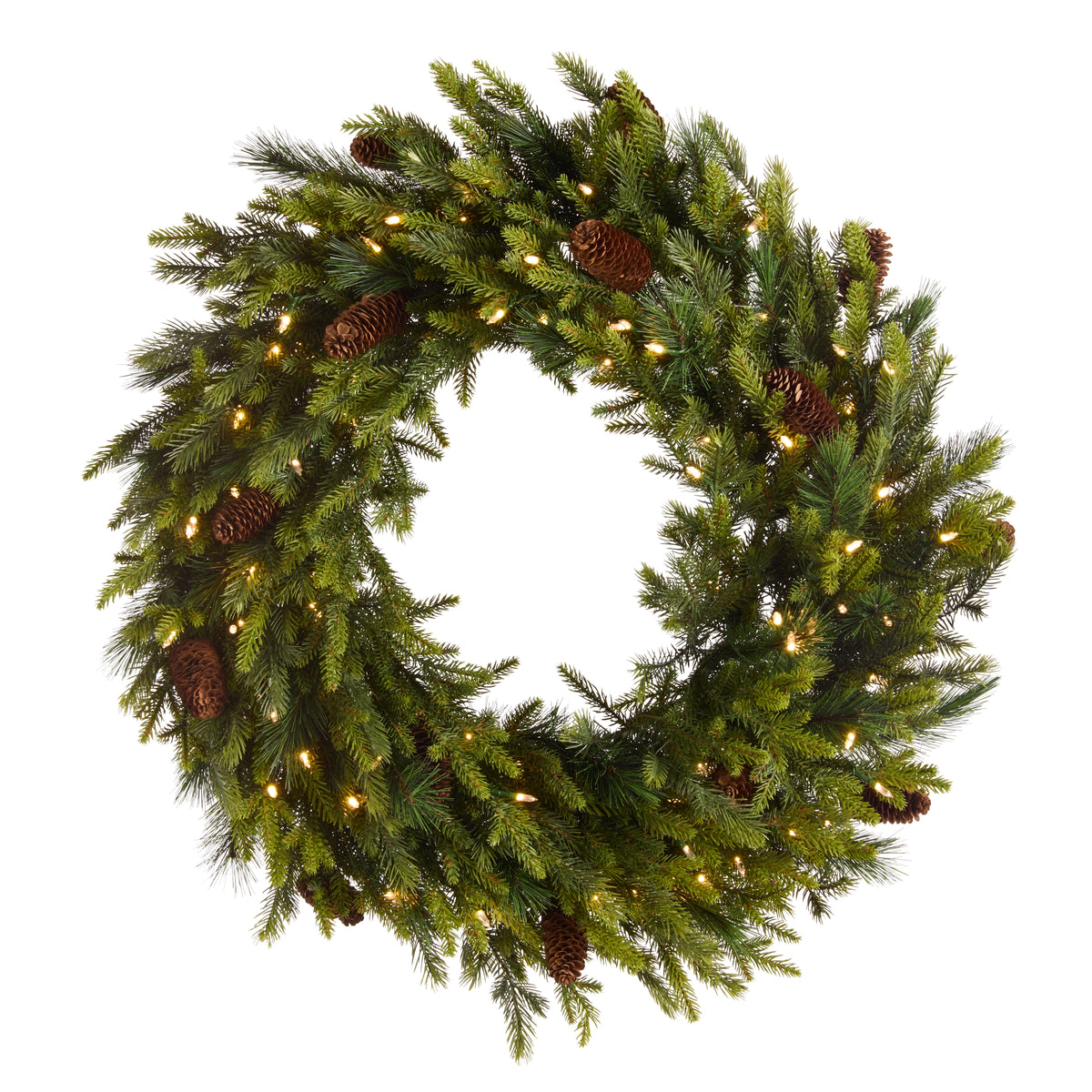 30" Pre-Lit Douglas Fir Pinecone Wreath
