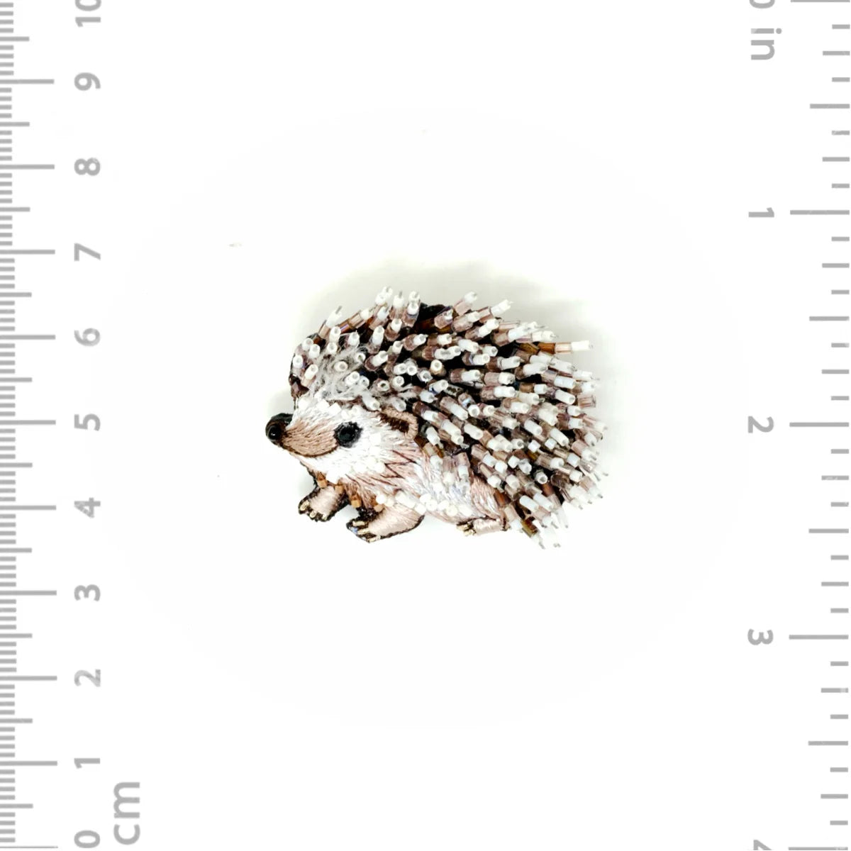 White Hedgehog Brooch Pin