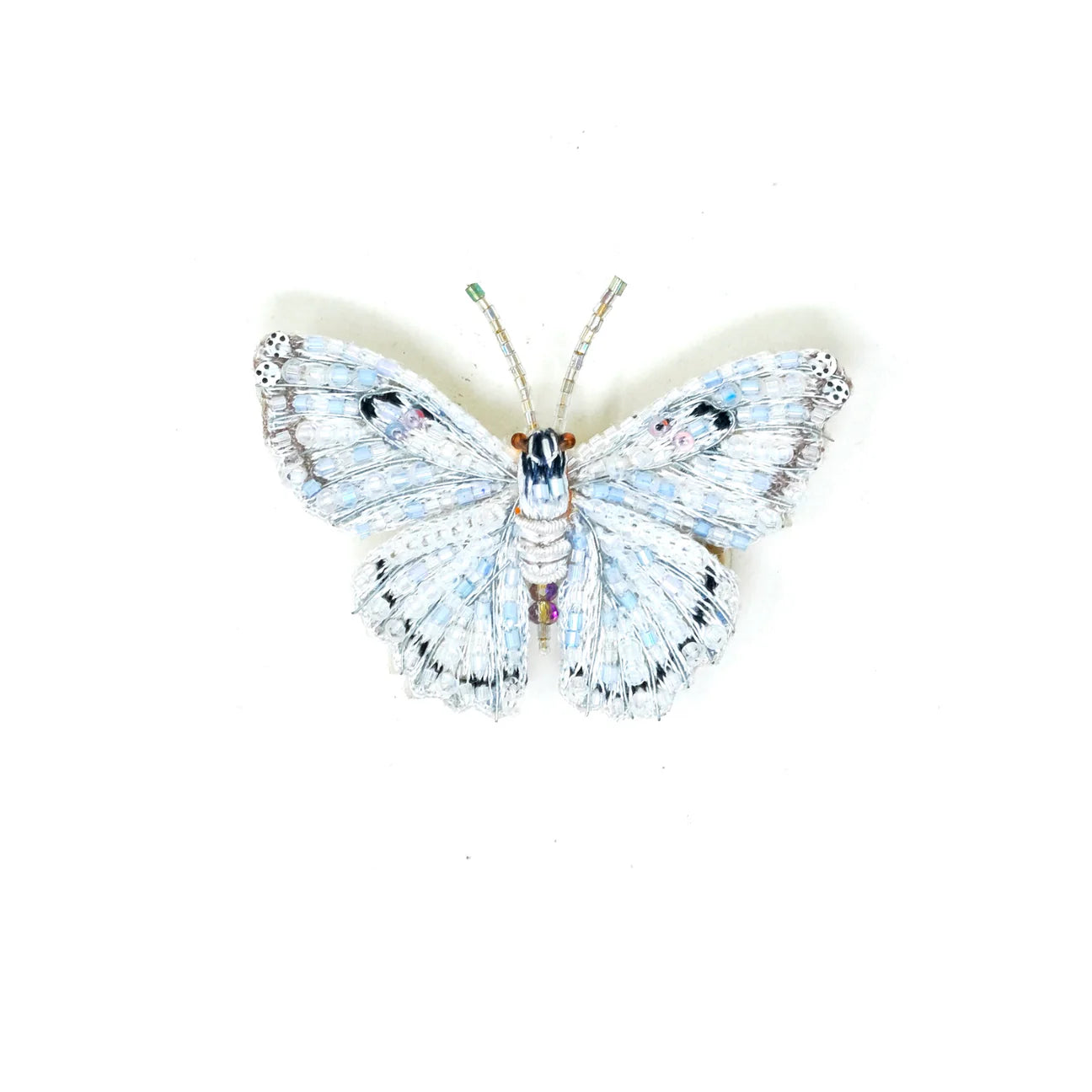 White Morpho Butterfly Brooch Pin