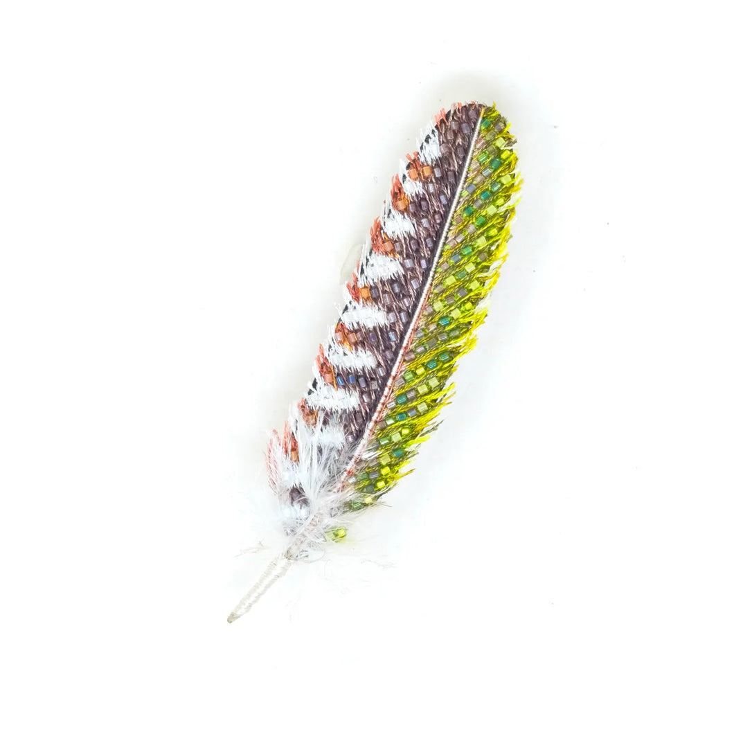 Woodpecker Feather Brooch Pin