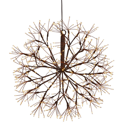 18" Brown Starburst Lighted Orb