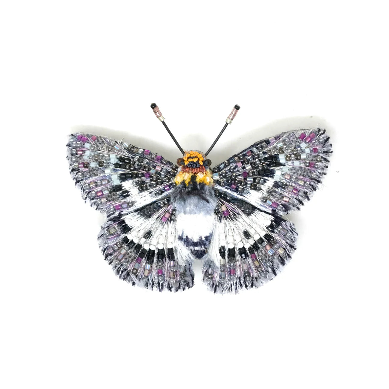 Yellow Breast Flat Butterfly Brooch Pin