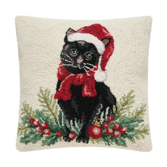Christmas Black Cat Hook Pillow