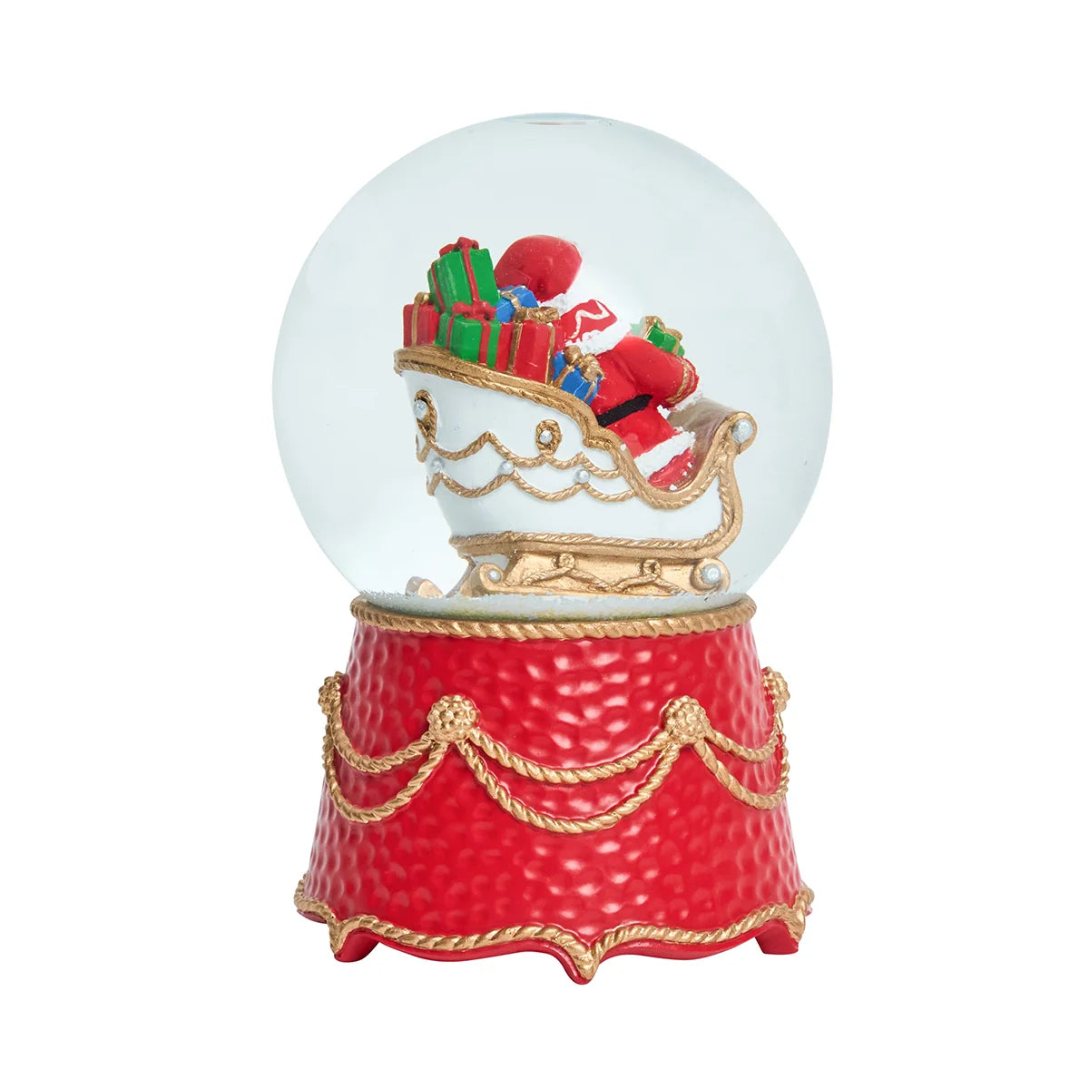 Berry & Thread  North Pole Santa in Sleigh Snow Globe