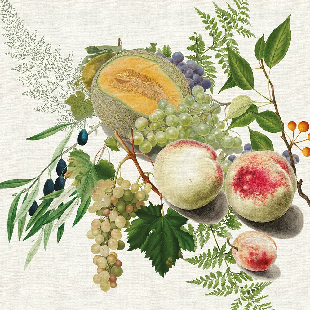 18"x18" Abondance D'Automne Naturel Napkin, Cotton-Linen Blend