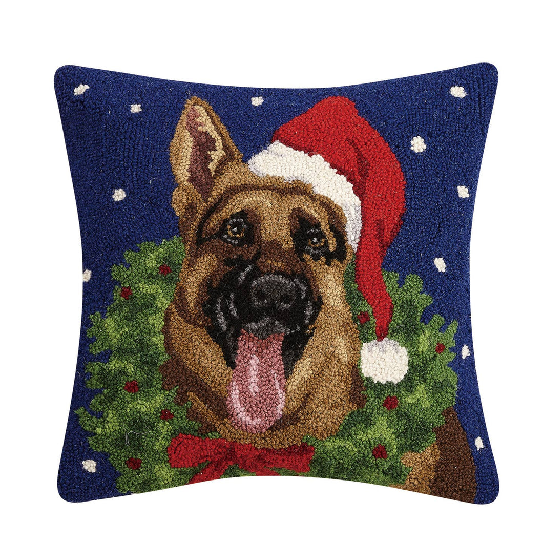 German Shepherd With Wreath Hook Pillow