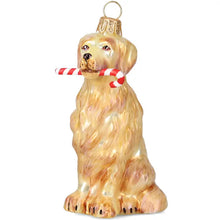 Load image into Gallery viewer, Golden Retriever with Candy Cane Ornament
