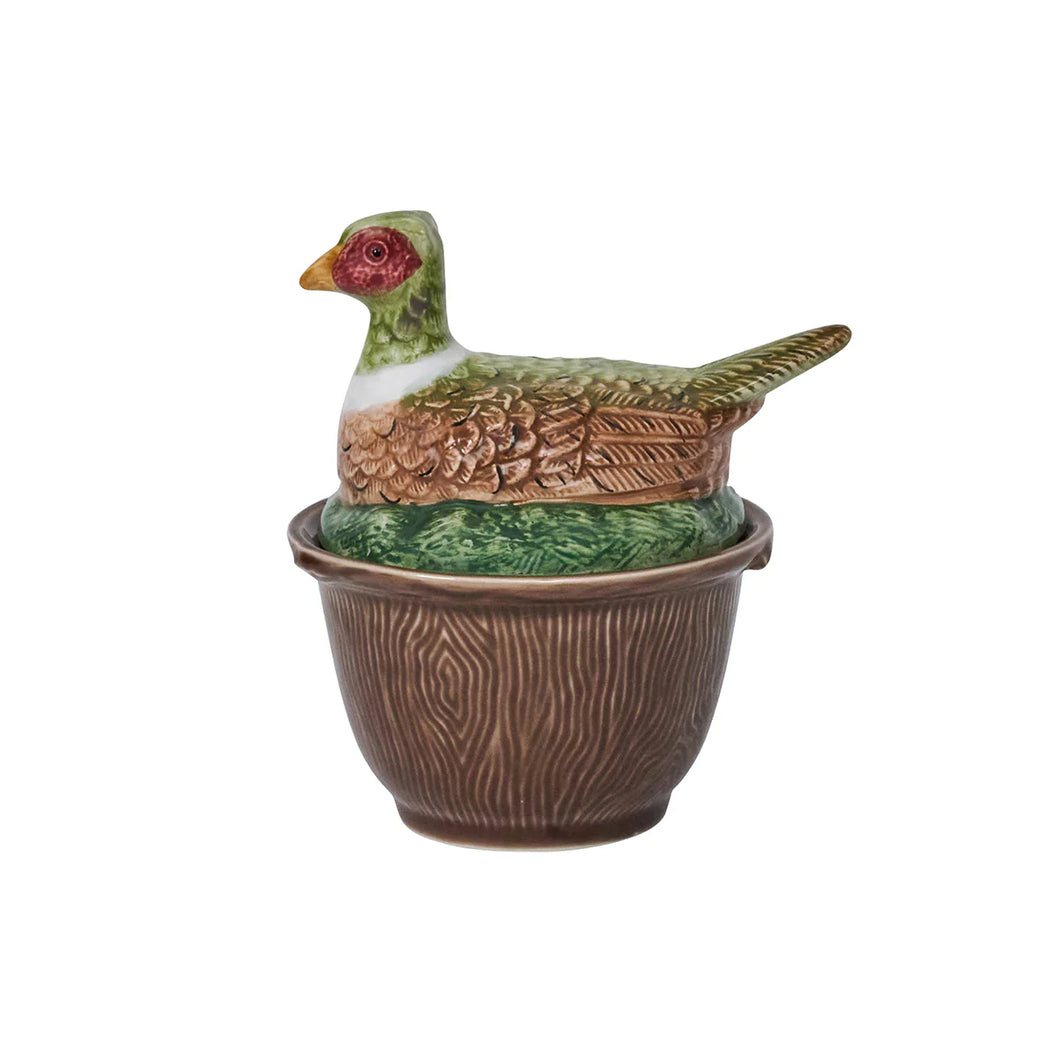 Forest Walk  Pheasant Bowl with Lid - Multi Color
