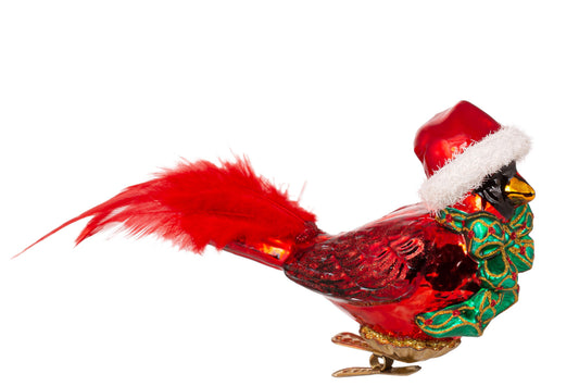Cardinal All Dressed Up Ornament- Clip On