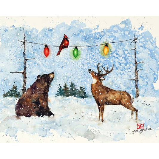 5 x 7" Greeting Card  'BEAR, DEER & CARDINAL'
