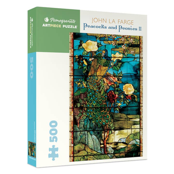 John La Farge: Peacocks & Peonies II, 500 piece Puzzle