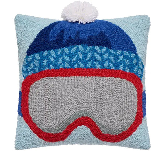 Ski Hat and Goggles Hook Pillow