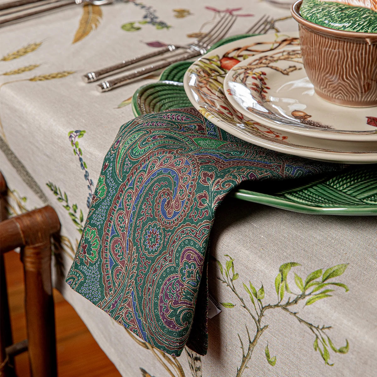 Paisley Napkin - Evergreen