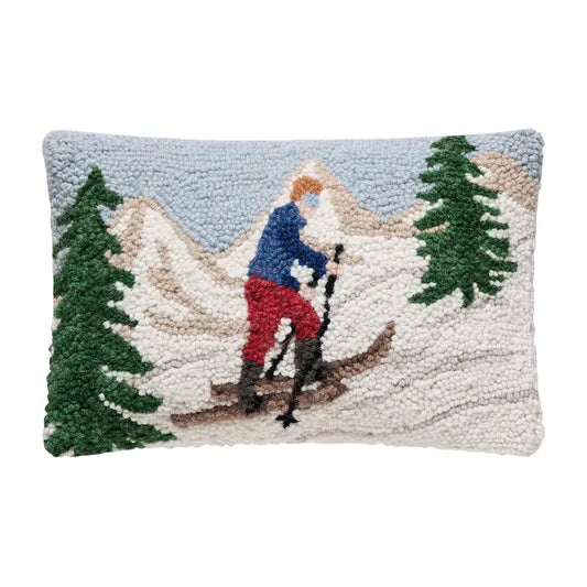 Uphill Skier Hook Pillow