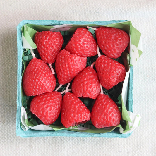 Beeswax Strawberry Birthday Candle