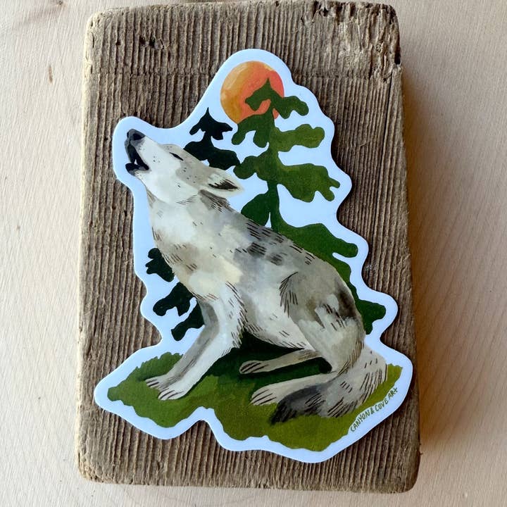 STICKER Howling Wolf