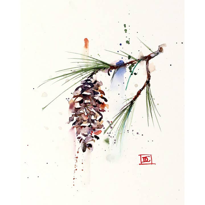 White Pine Cone 5x7 Greeting Card