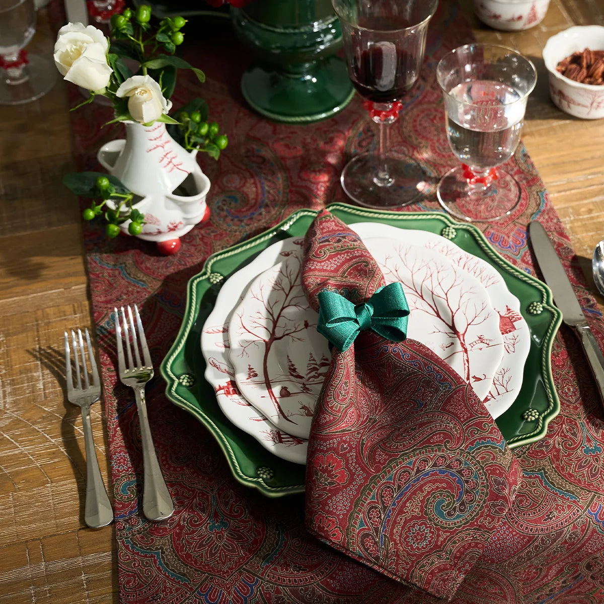 Paisley Napkin - Red