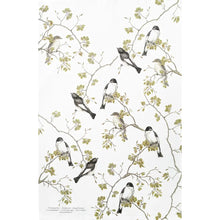 Load image into Gallery viewer, Garden Birds- Pied Flycatcher Tea Towel 100% Organic Cotton
