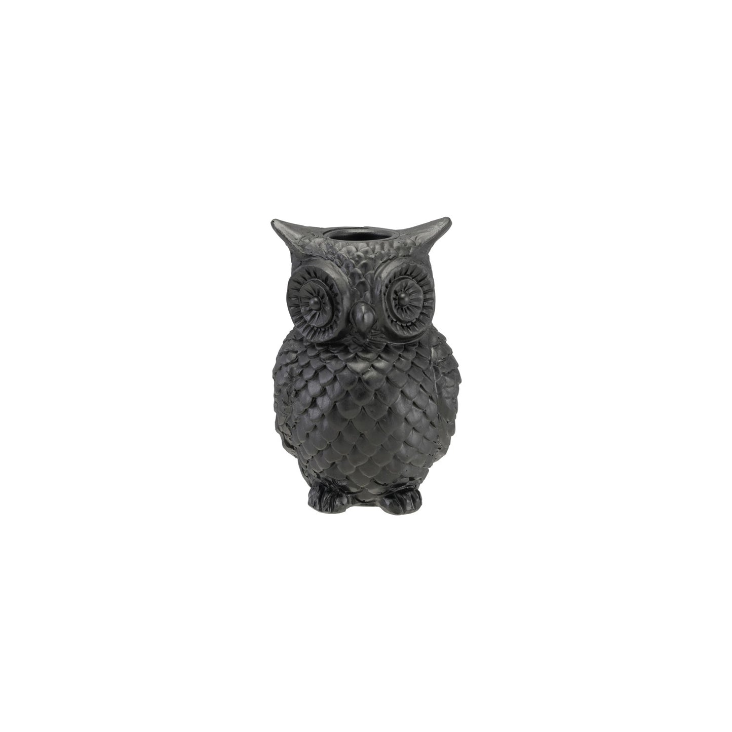 Owl Shaped Taper Holder, Black
