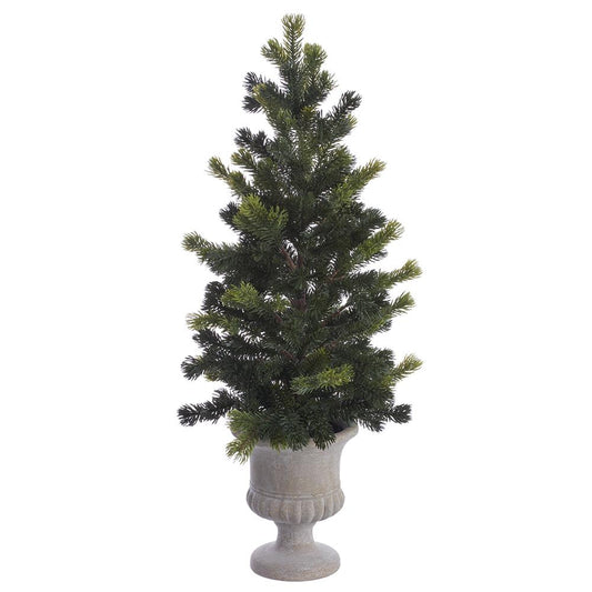 25" Spruce Pine Tree in Paper Mache Urn