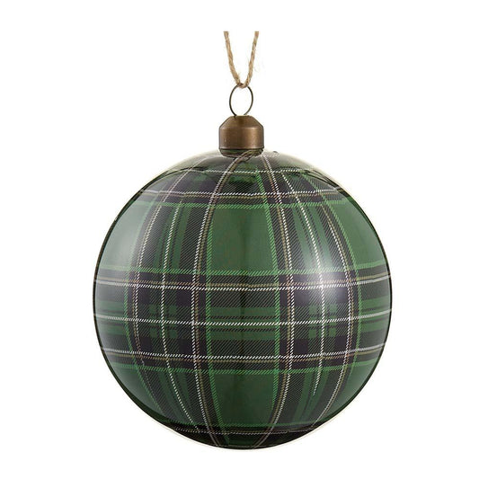 4" Plaid Ball Ornament