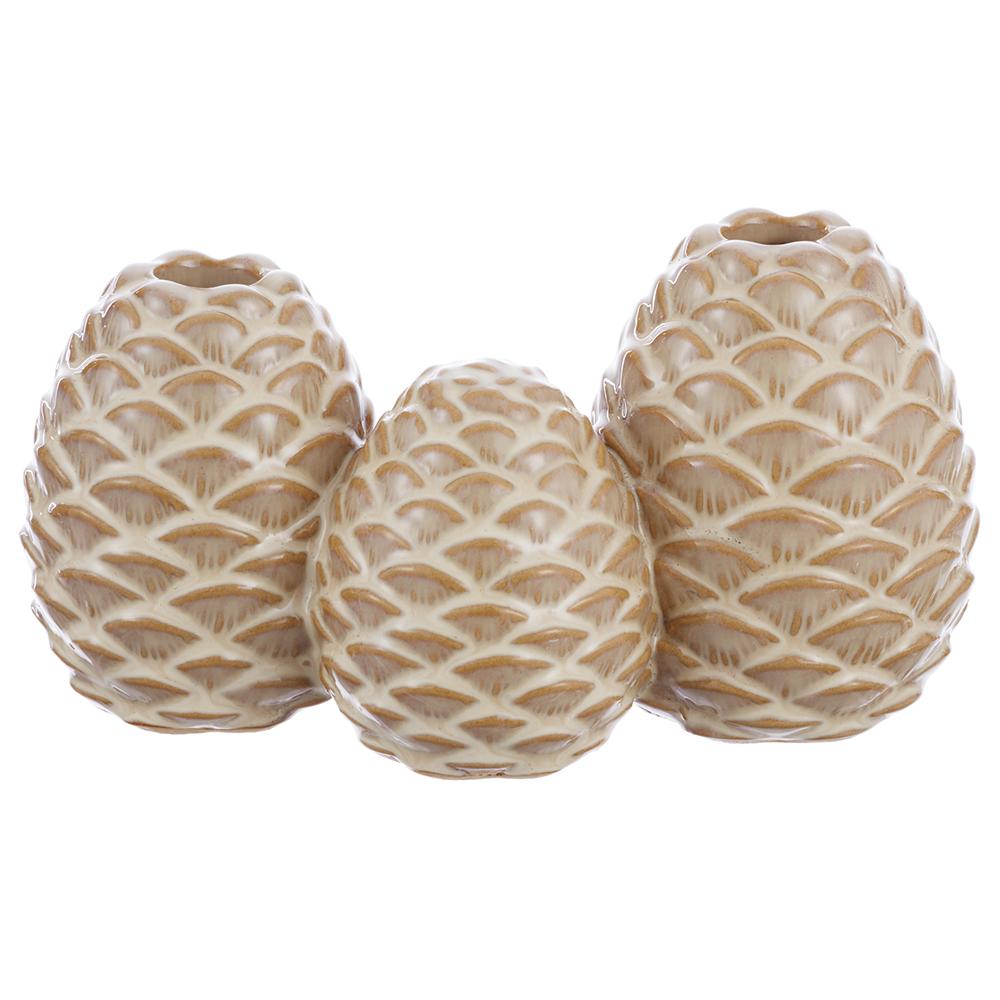 4" Porcelain Pinecone Taper Holder