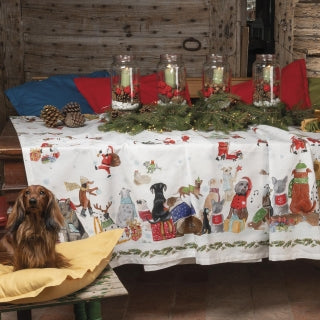 67" SQUARE Jingle Woof Tablecloth (170 cm)