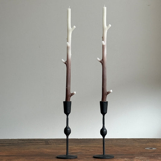Maple Stick Candles Pair - OMBRE Edition (Honeysuckle Brown)