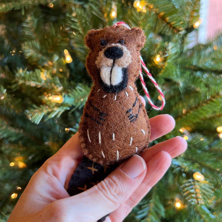 Beaver Felt Wool Ornament